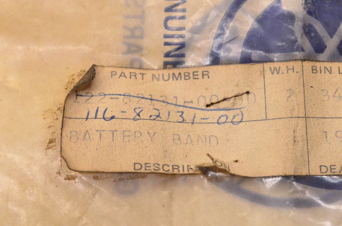 New OEM Yamaha 116-82131-00-00 Battery Band NOS