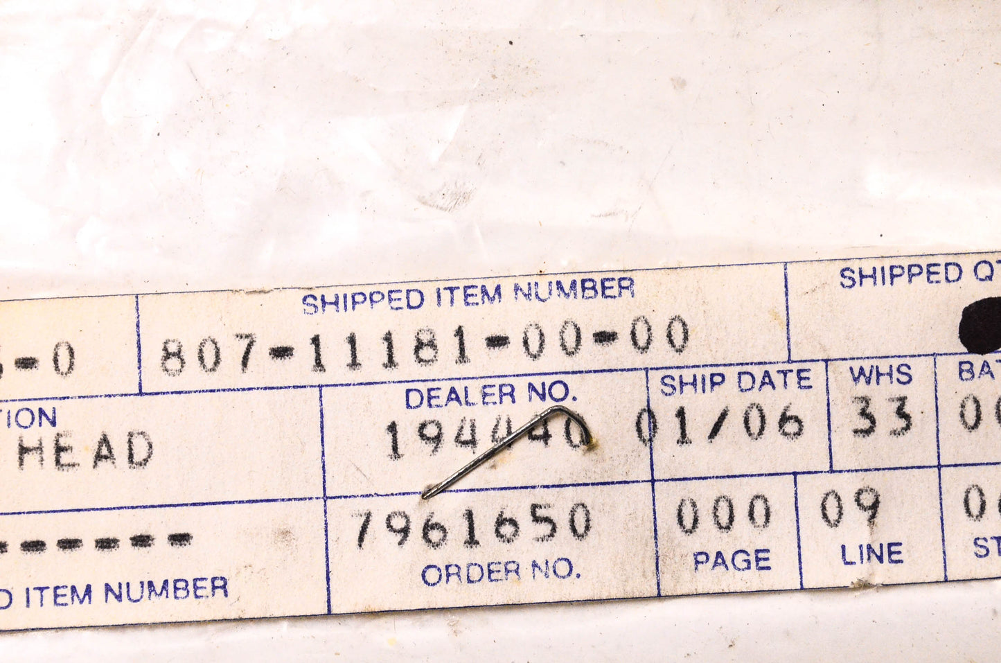 OEM Yamaha 807-11181-00-00 Cylinder Head Gasket