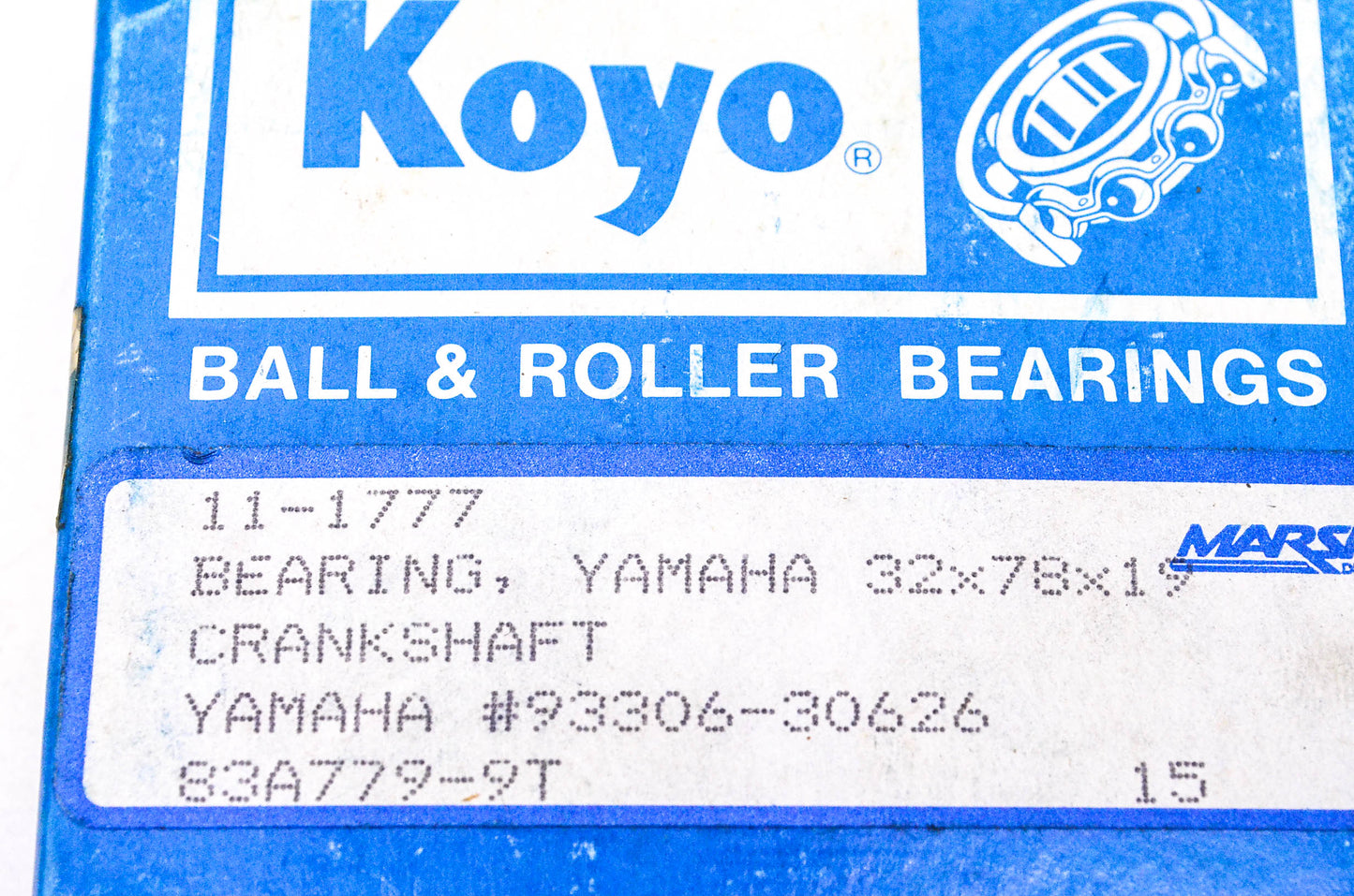 Koyo 93306-30626-00, 11-1777, 83A779-9T Yamaha Ball Bearing NOS