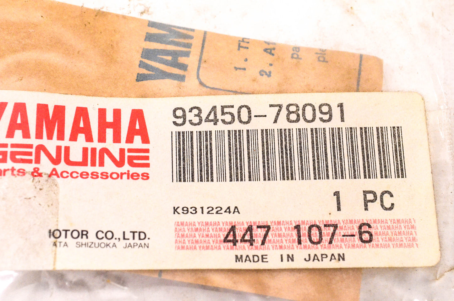 New OEM Yamaha 93450-78091-00 Circlip NOS