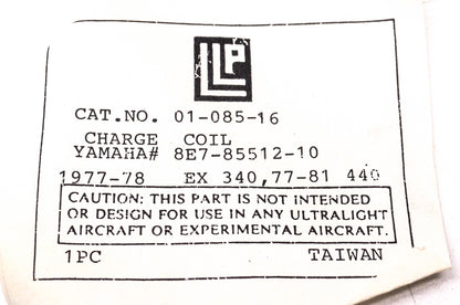 LLP 8E7-85512-10-00 Charge Coil EX440, EX340, Snowmobile NOS