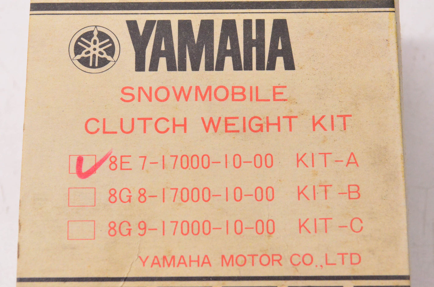 New OEM Yamaha 8E7-17000-10 Clutch Weight Kit NOS