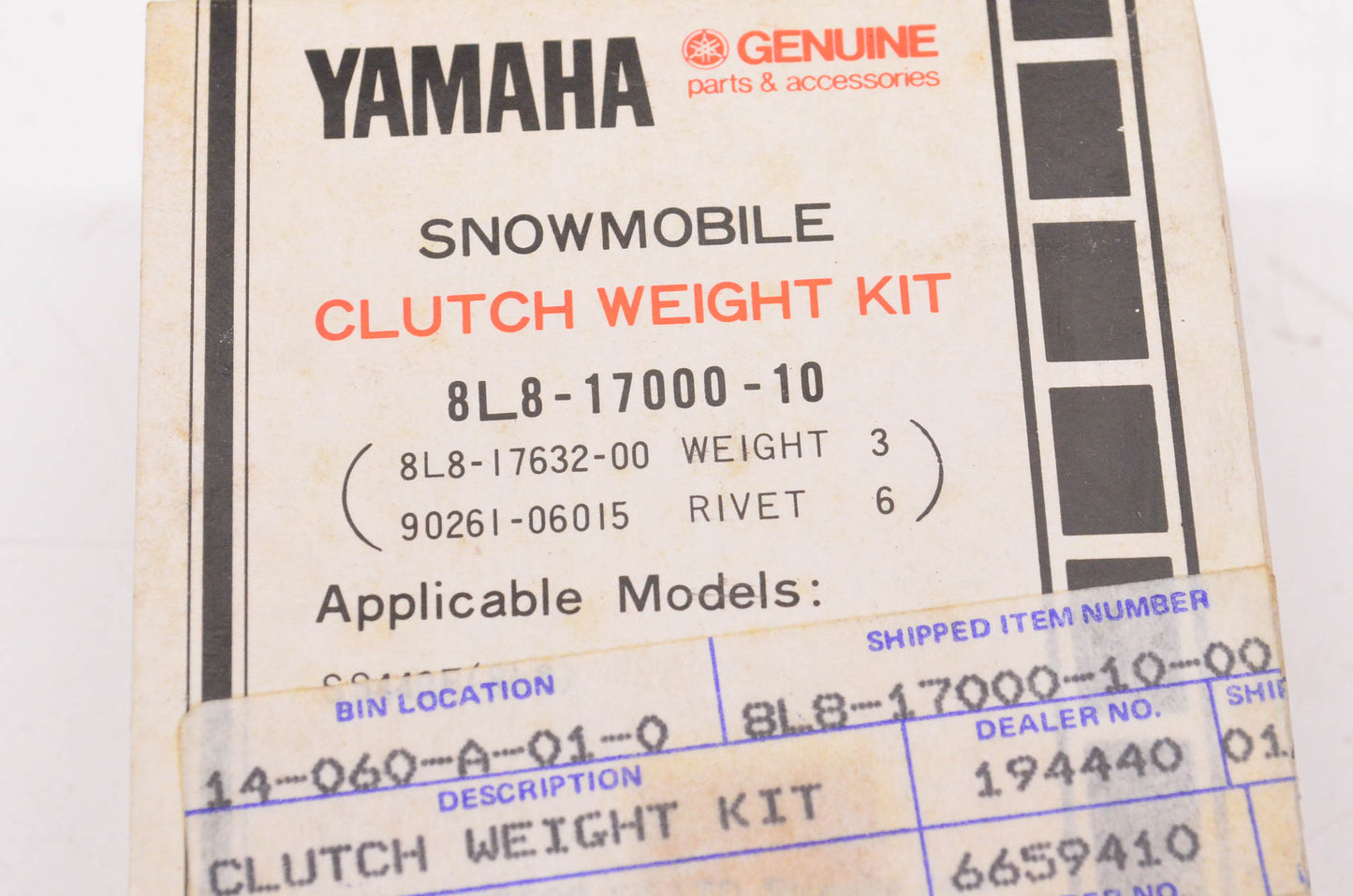New OEM Yamaha 8L8-17000-10 Clutch Weight Kit NOS