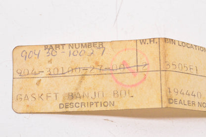 New OEM Yamaha 90430-10027-00 Banjo Gasket NOS