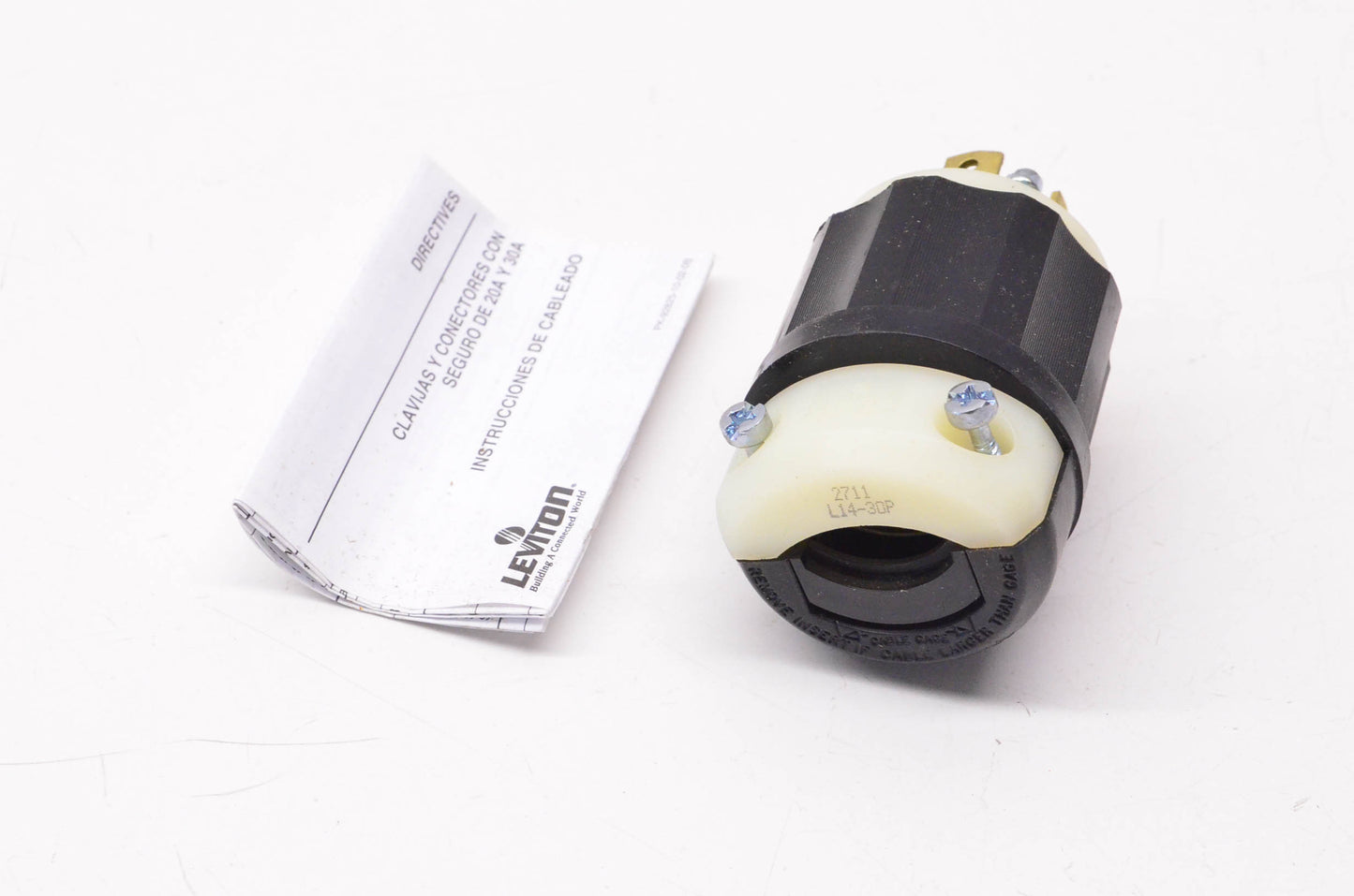 Levton 2711, AH6512/BRY 71430NP 3-Pole 4-Wire Grounding Locking Plug NOS