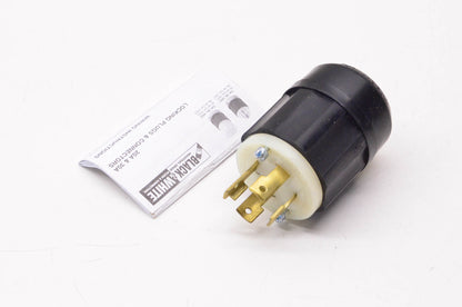 Levton 2711, AH6512/BRY 71430NP 3-Pole 4-Wire Grounding Locking Plug NOS
