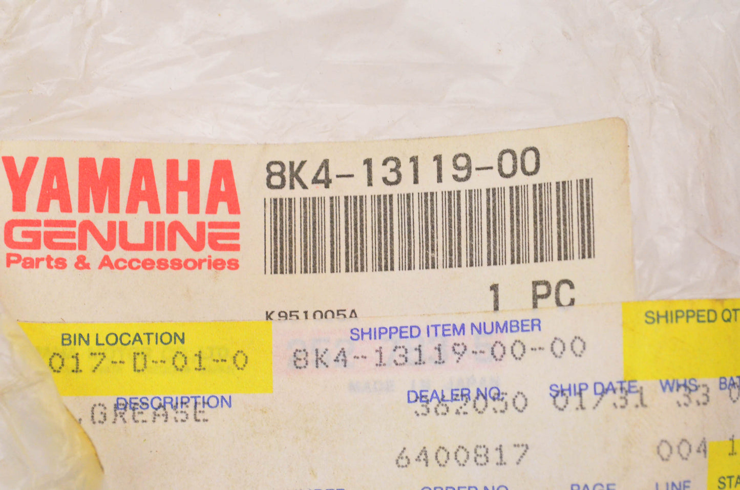 New OEM Yamaha 8K4-13119-00-00 Grease Seal NOS