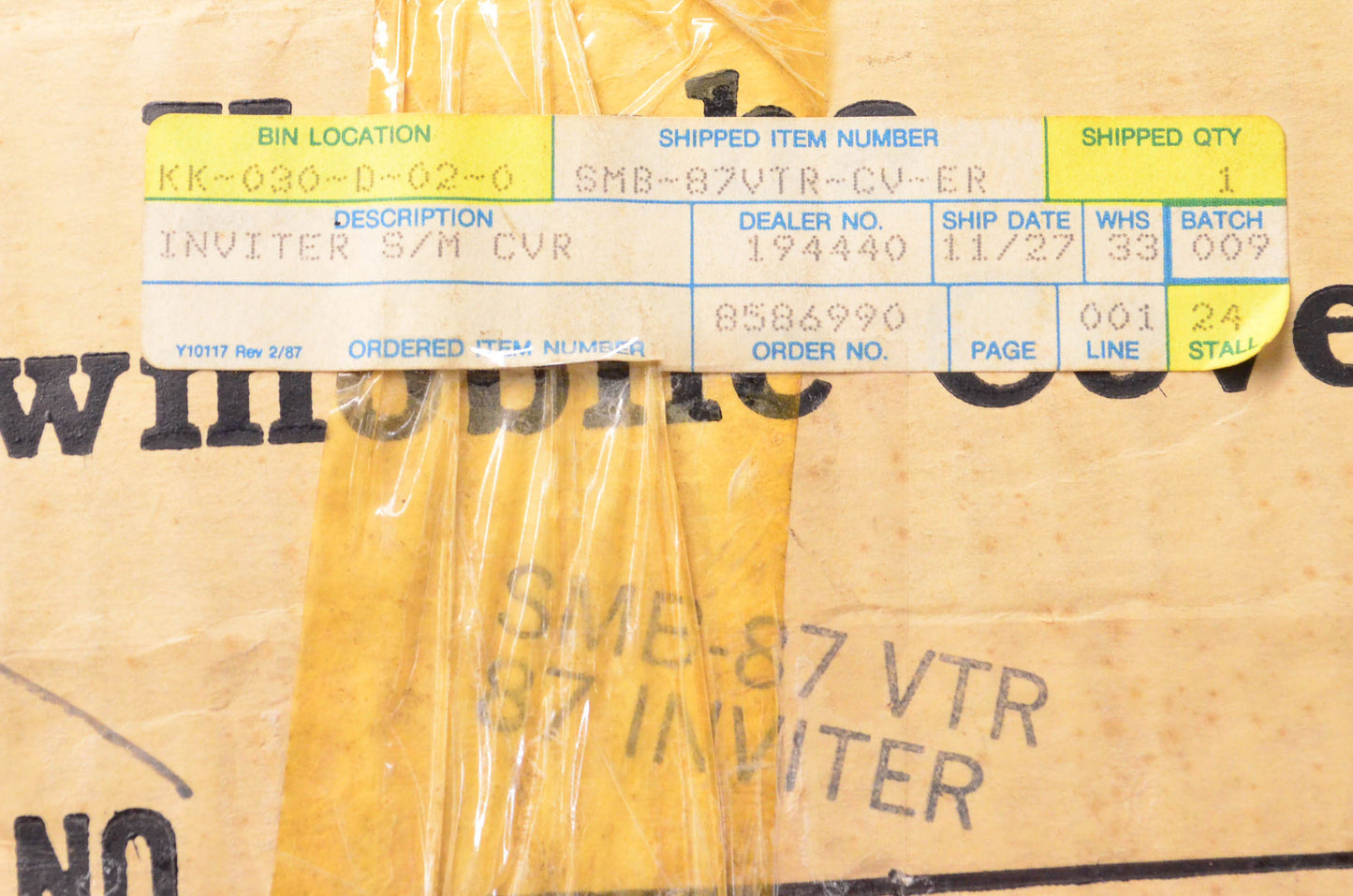 New OEM Yamaha SMB-87VTR-CV-ER Inviter Snowmobile Cover NOS