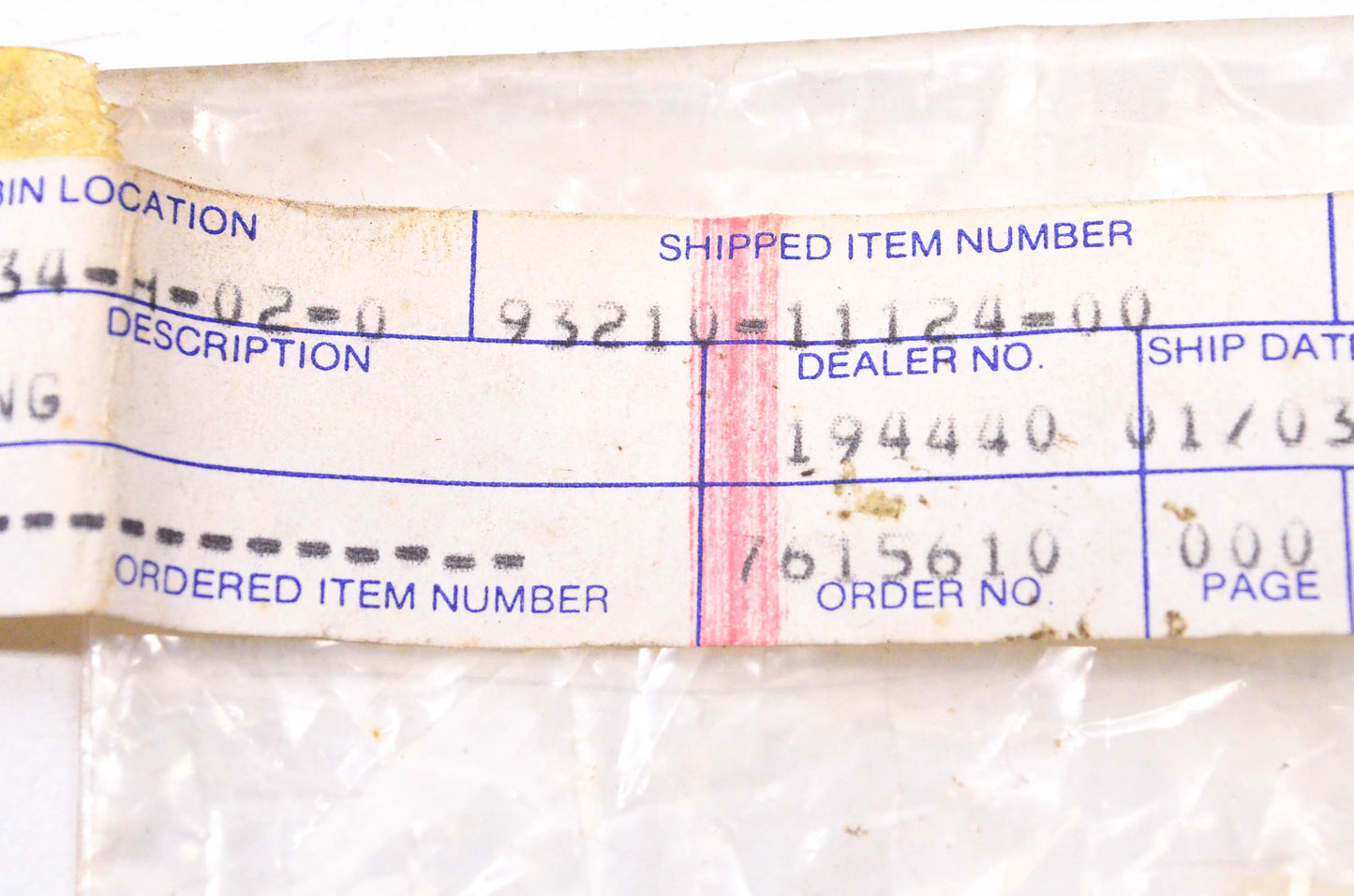 New OEM Yamaha 93210-11124-00 O-Ring NOS