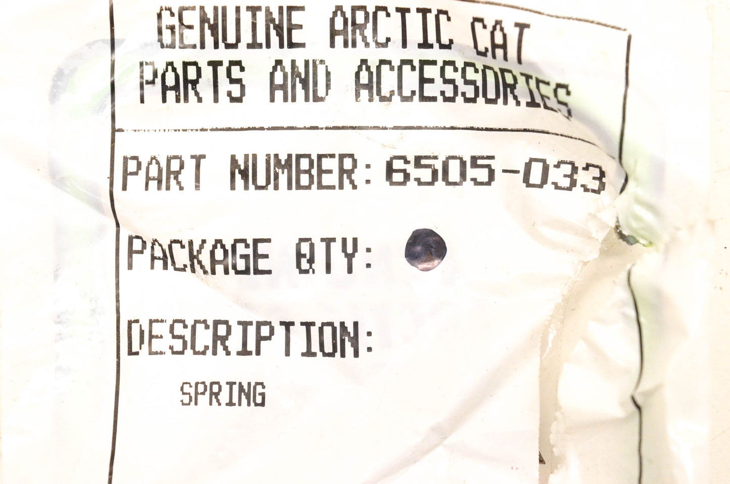 New OEM Arctic Cat 6505-033 Starter Plunger Spring NOS