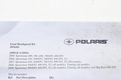 New OEM Polaris 2876102 Front Brush guard Kit NOS