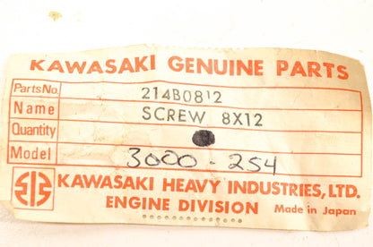 New OEM Kawasaki 214B0812 Screw 8x12 NOS