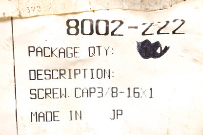 New OEM Arctic Cat 8002-222 Cap Screws 3/8-16x1 Qty 2 NOS