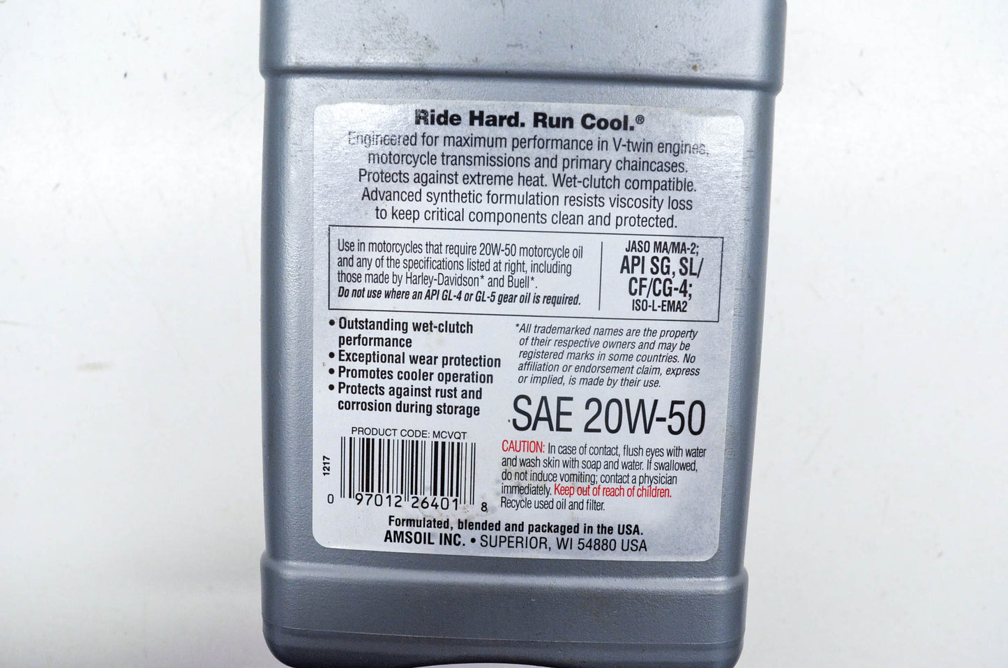 Amsoil MCVQT-EA SAE 20W-50 1-Quart NOS