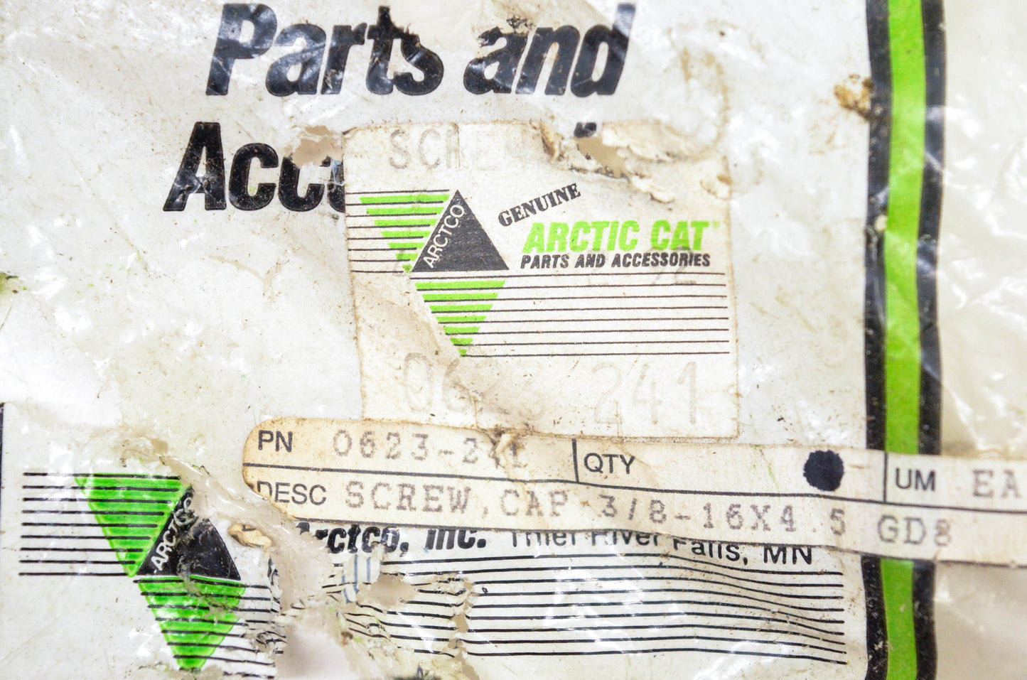 New OEM Arctic Cat 0623-241 Cap Screw 3/8-16x4.5 NOS