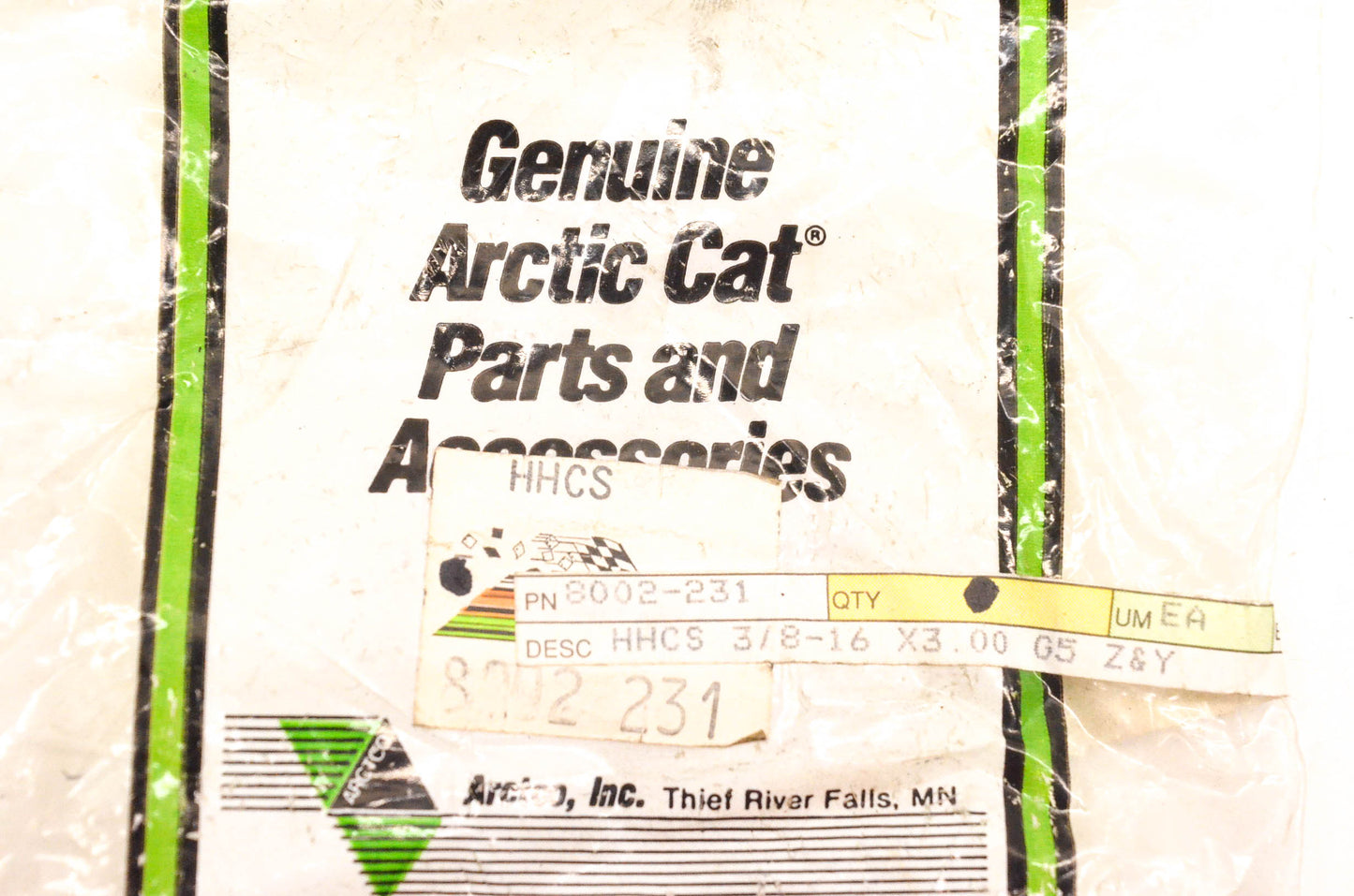 New OEM Arctic Cat 8002-231 Hex Head Cap Screw 3/8-16 X3.00 NOS