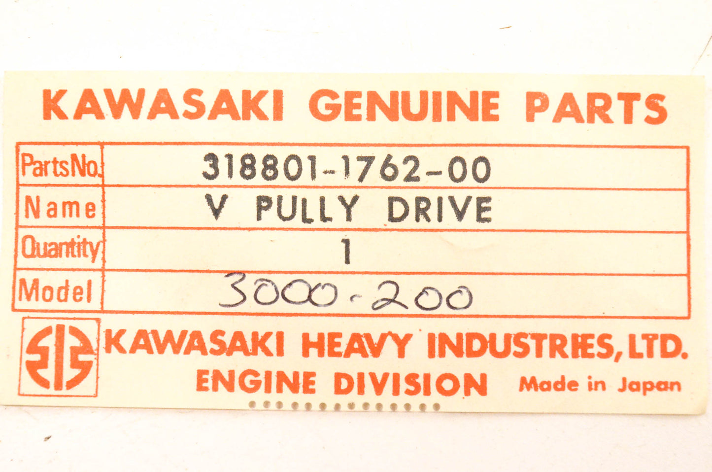 New OEM Arctic Cat 3000-200, 318801-1762-00 Fan Pulley NOS