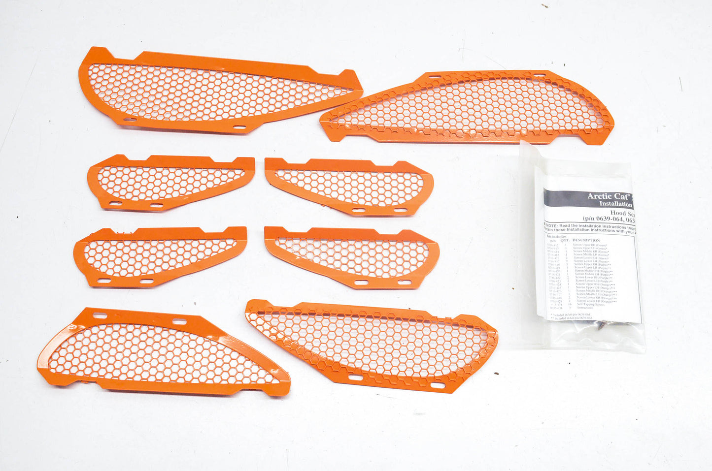 New OEM Arctic Cat 0639-111 Orange Hood Screen Kit NOS