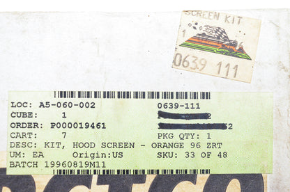 New OEM Arctic Cat 0639-111 Orange Hood Screen Kit NOS