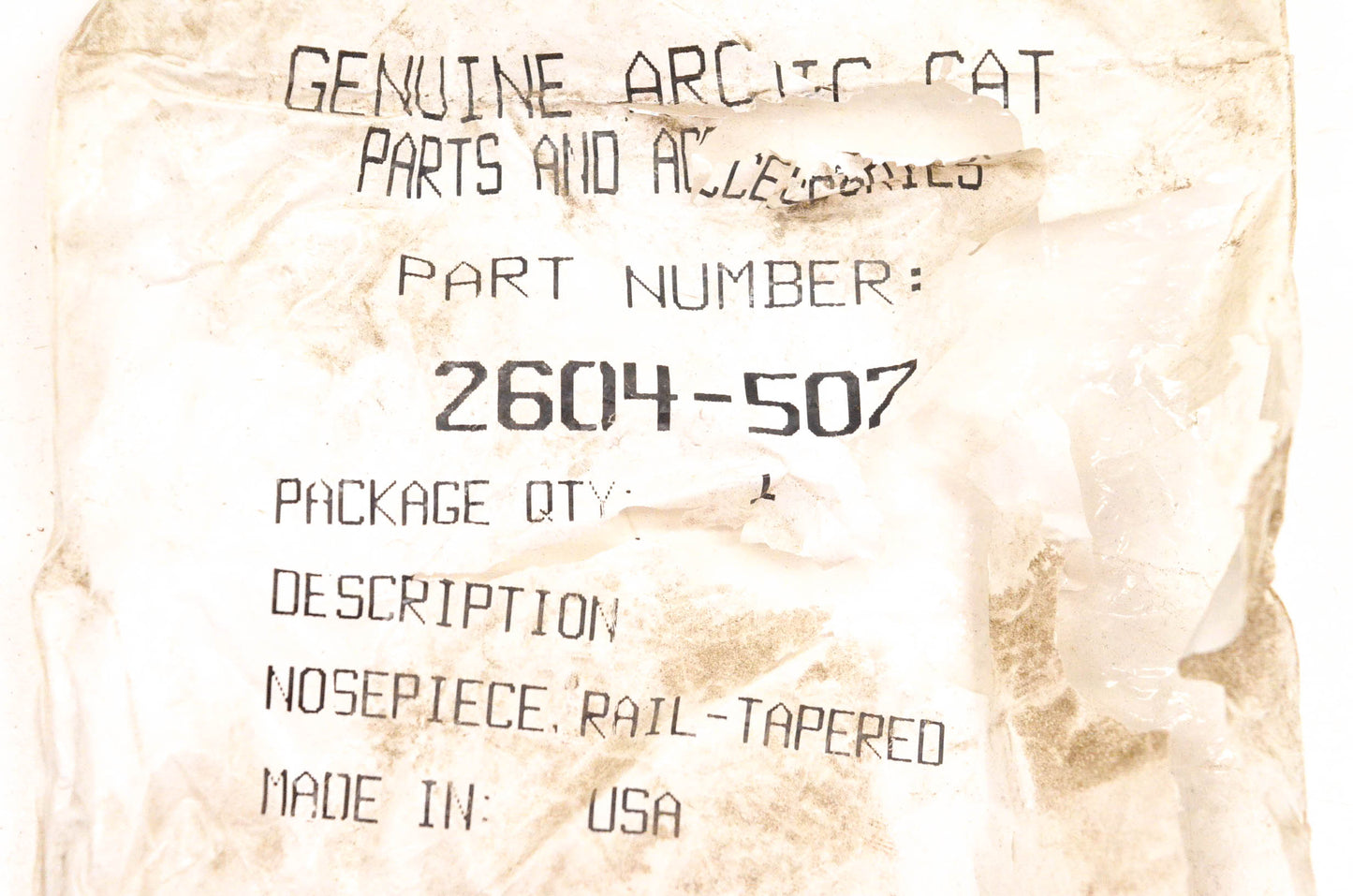 New OEM Arctic Cat 2604-507 Tapered Rail Nosepiece NOS