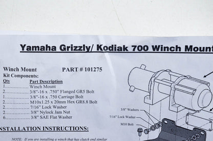 KFI 101275 Winch Mount Kit NOS