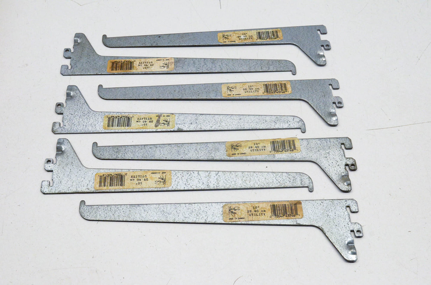 Aftermarket Utility Shelf Brackets 10" .25 .40 cm Qty 7 NOS
