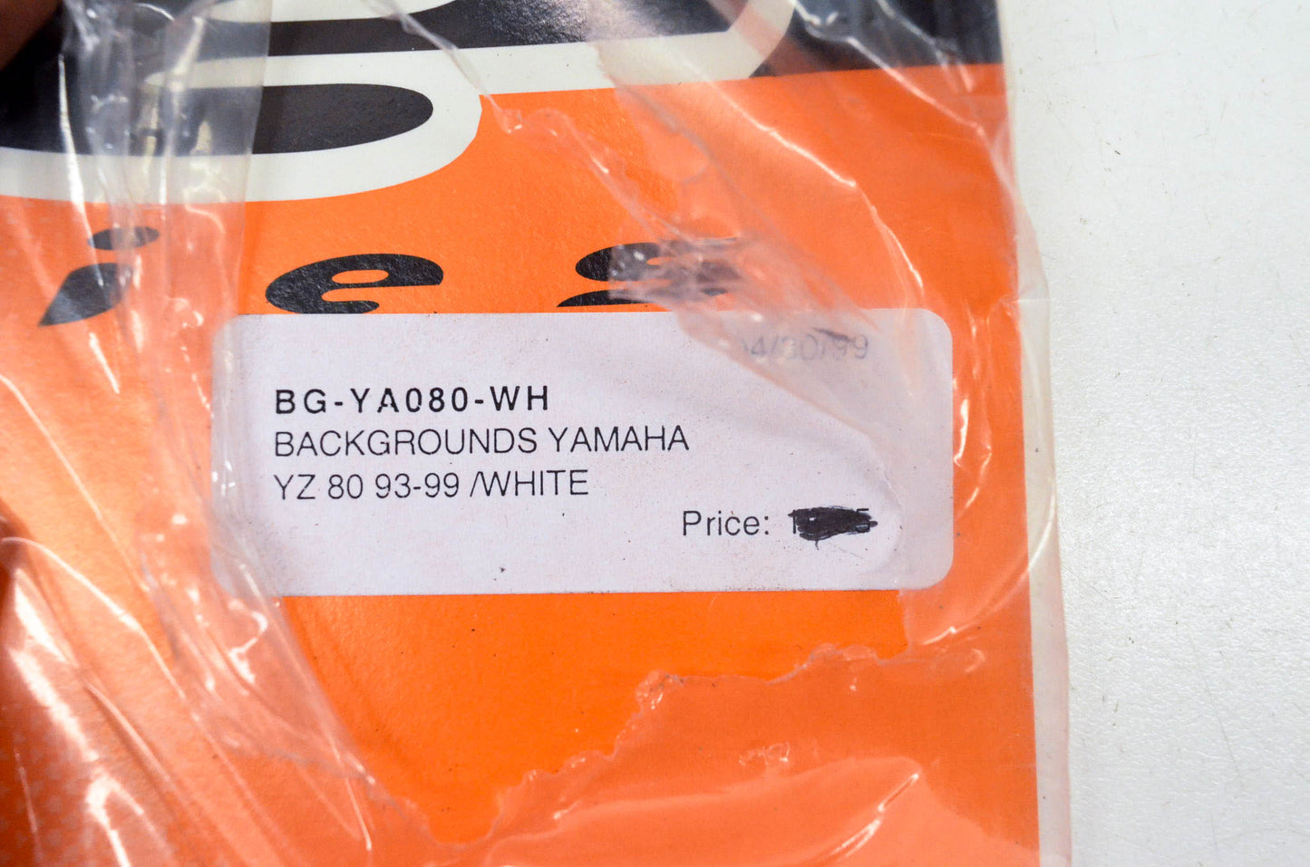 One Industries BG-YA080-WH White Number Plate Background Kit NOS