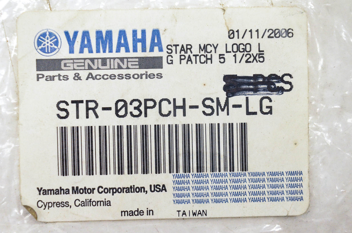 New OEM Yamaha STR-03PCH-SM-LG Star Motorcycles Logo G Patch NOS