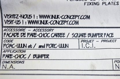 Concept Inuk POAC-UUUN, PORC-UUUN Square Bumper Face Kit NOS