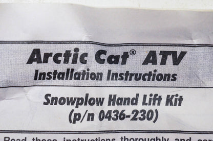 New OEM Arctic Cat 0436-230 Snow Plow Hand Lift Kit NOS