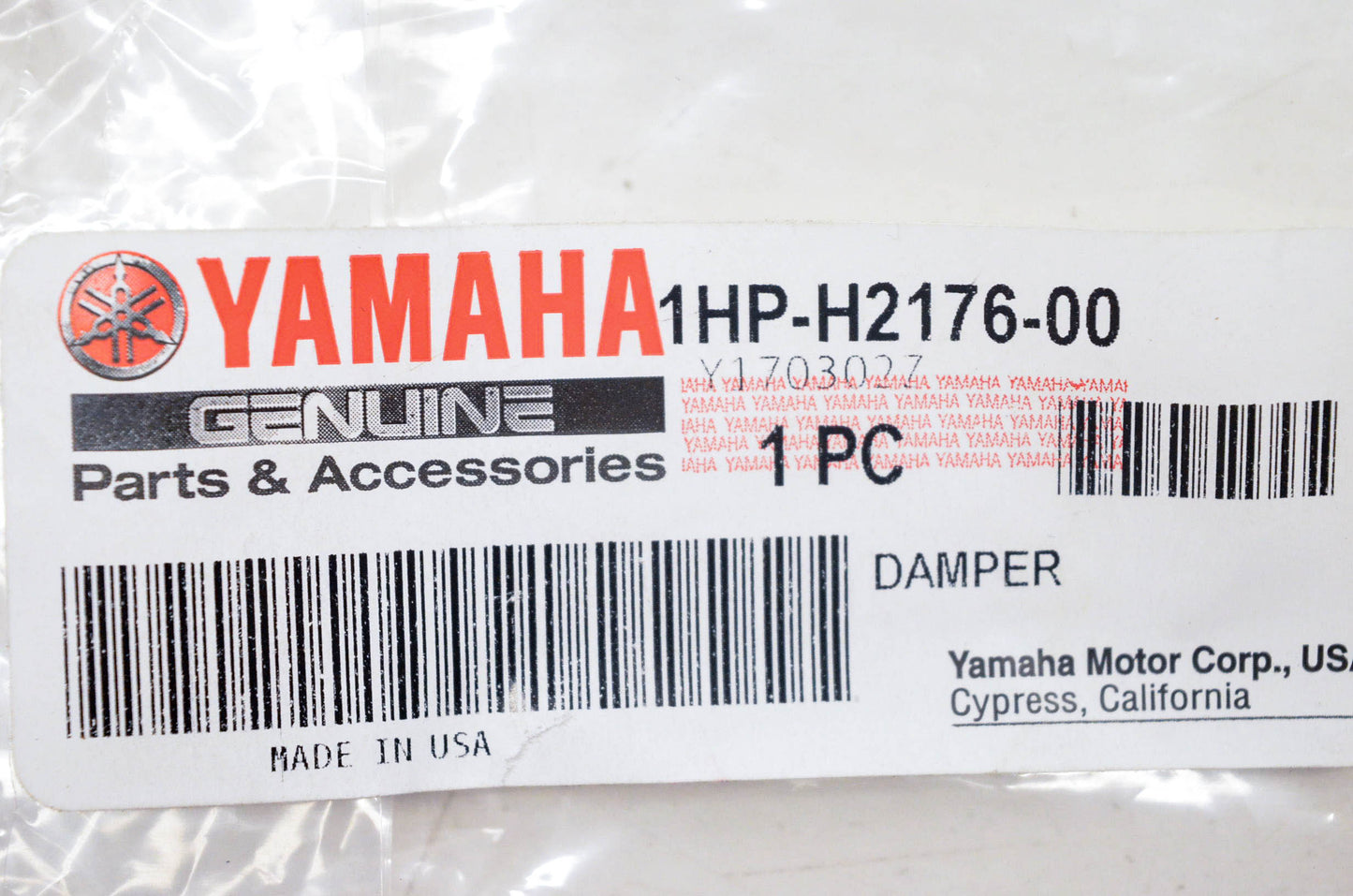 New OEM Yamaha 1HP-H2176-00-00 Damper NOS