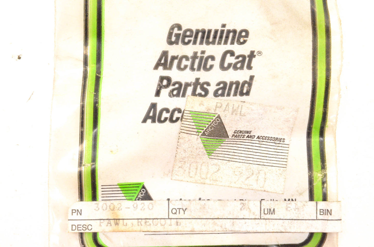 New OEM Arctic Cat 3002-920 Recoil Pawl NOS