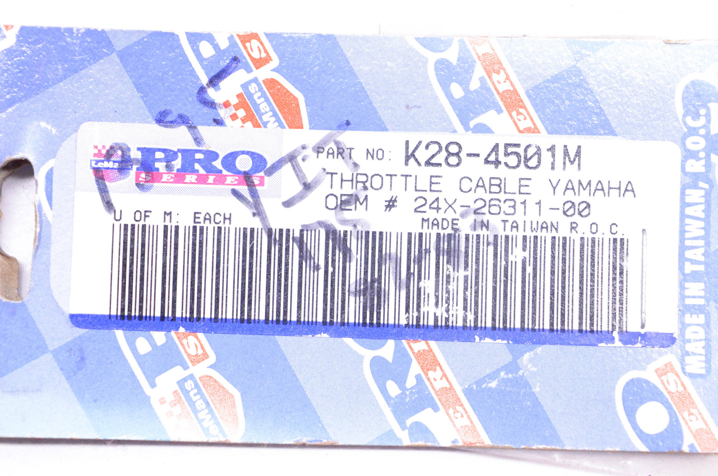 LeMans K28-4501M, 24X-26311-00-00 Throttle Cable NOS