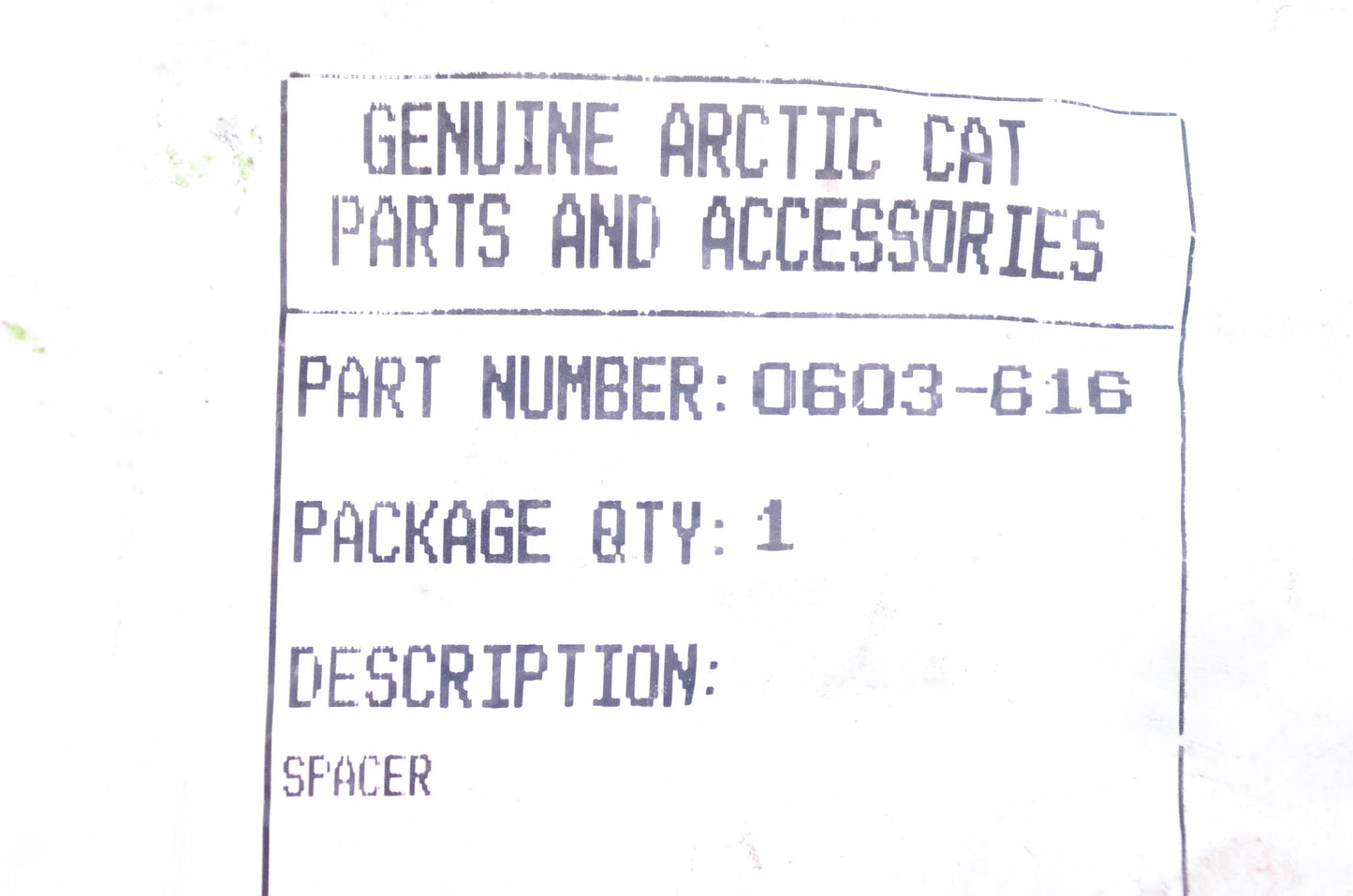 New OEM Arctic Cat 0603-616 Saddle Spacer NOS