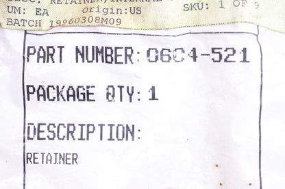 New OEM Arctic Cat 0604-521 Retaining Ring NOS
