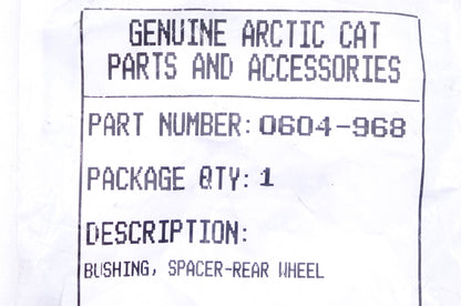 New OEM Arctic Cat 0604-968 Rear Wheel Spacer Bushing NOS