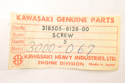 New OEM Kawasaki 318505-8128-00, 3000-067 Screws Qty 5 NOS