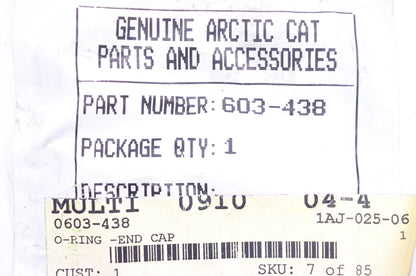 New OEM Arctic Cat 0603-438 O-Ring NOS