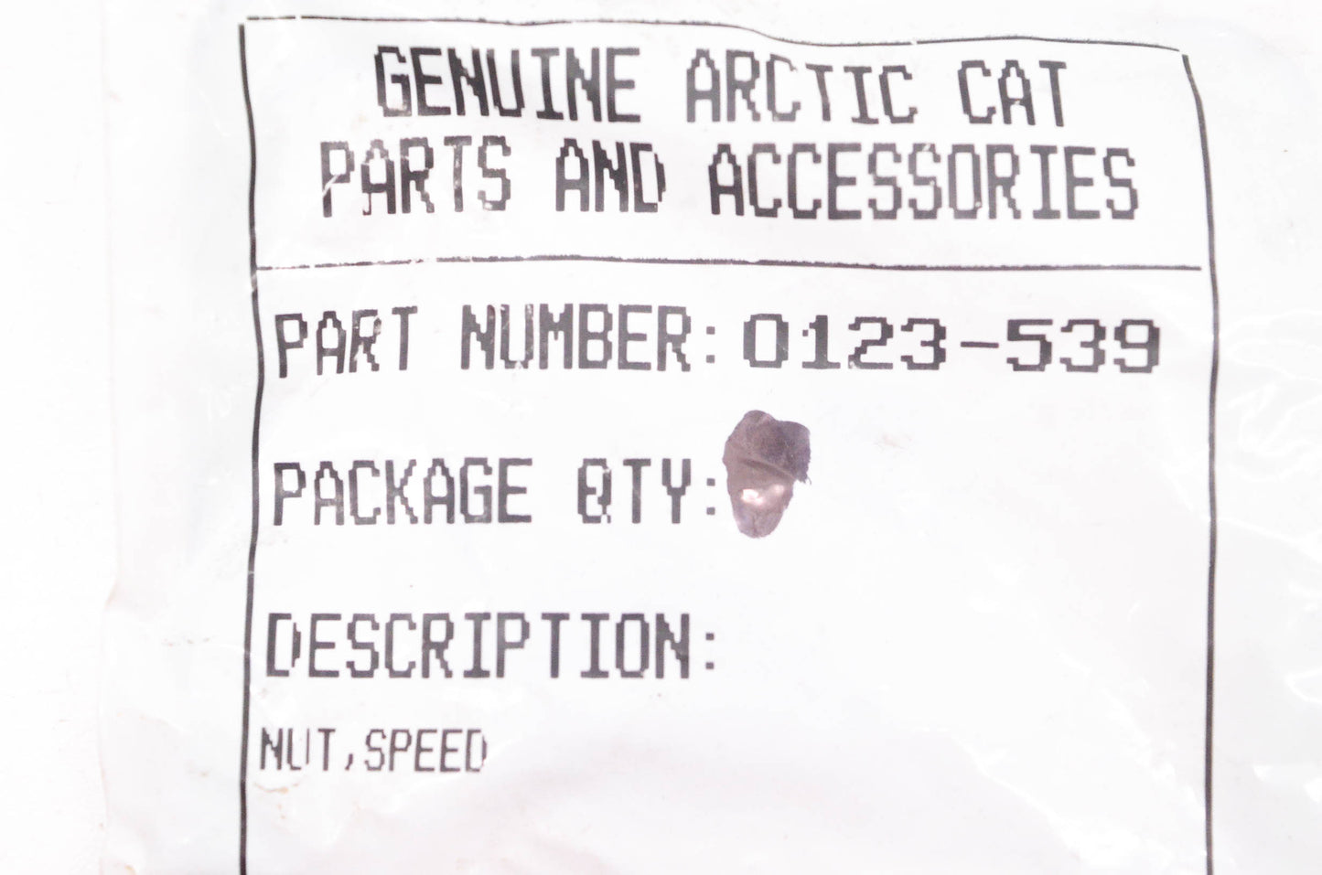 New OEM Arctic Cat 0123-539 U-Type 1/4-20 Speed Nuts Qty 2 NOS