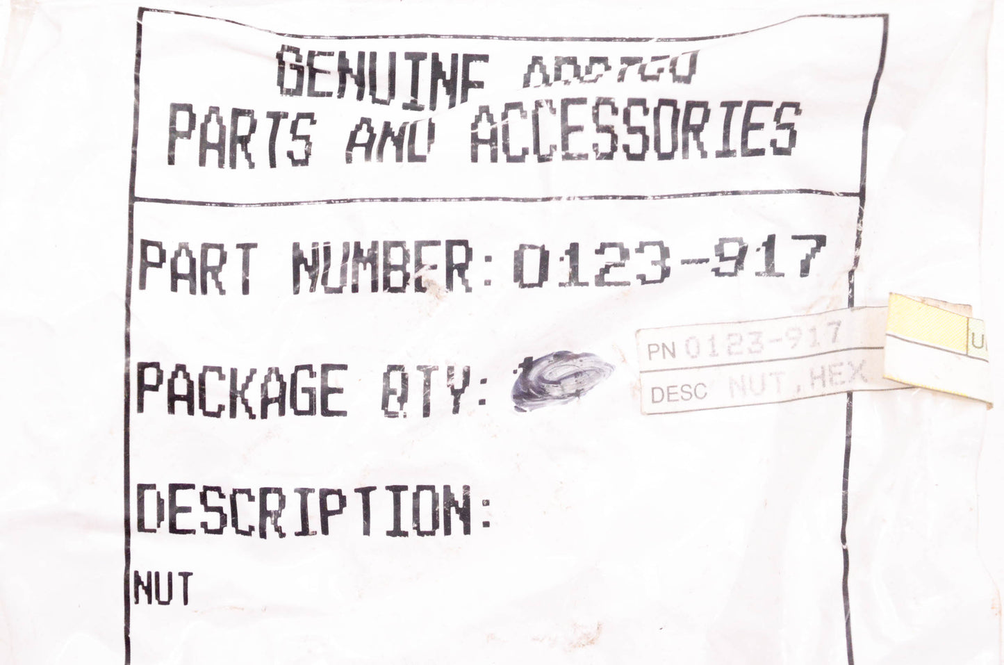 New OEM Arctic Cat 0123-917 Lefthand Thread 3/8-24 Hex Nuts Qty 4 NOS