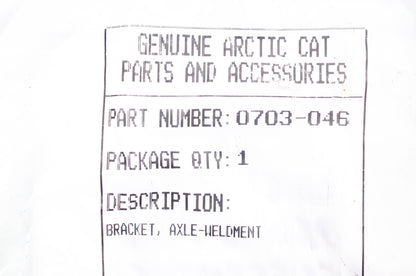 New OEM Arctic Cat 0703-046 Axle Bracket NOS