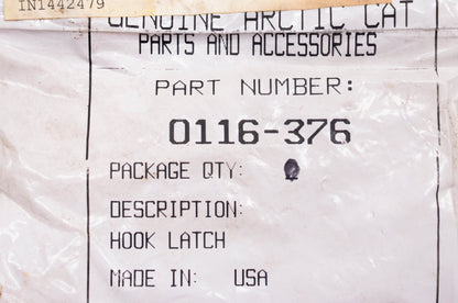 New OEM Arctic Cat 0116-376 Hood Latch NOS