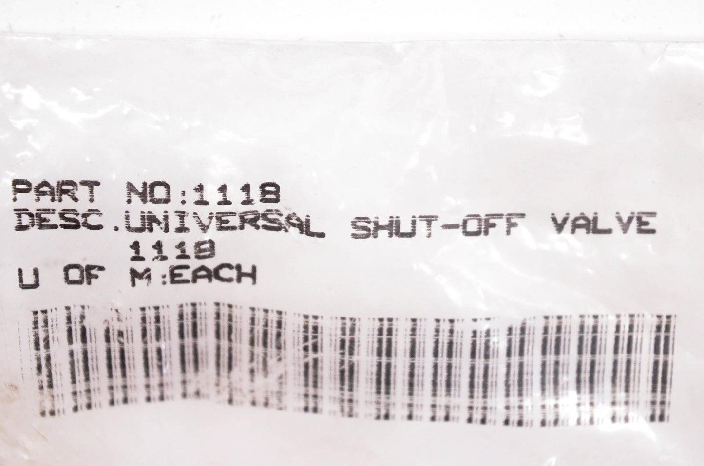 Aftermarket 1118 Shut Off Valve NOS