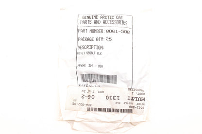 New OEM Arctic Cat 8060-508 Black SS6LF Rivets Qty 25 NOS