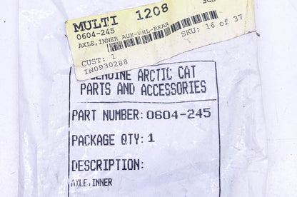New OEM Arctic Cat 0604-245 Inner Auxiliary Rear Wheel Axle NOS