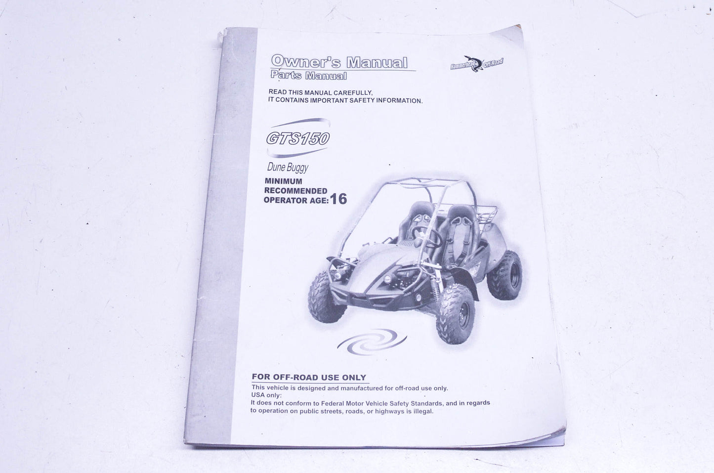 Hammerhead Off-Road GTS150 Dune Buggy Owner's Manual