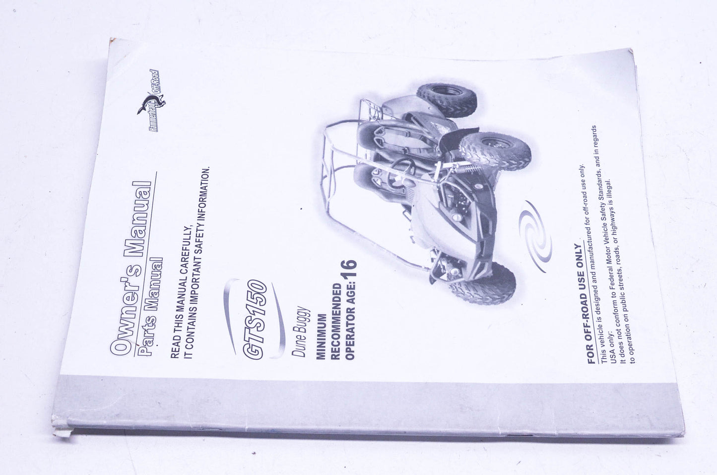 Hammerhead Off-Road GTS150 Dune Buggy Owner's Manual