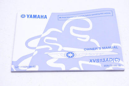 New OEM Yamaha LIT-11626-26-22 XVS13ADc Owner's Manual NOS