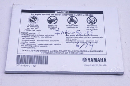 OEM Yamaha LIT-11626-21-12 Raptor 700R YFM70RSPX Owner's Manual NOS