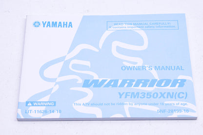 OEM Yamaha LIT-11626-14-10 YFM350XNc Warrior 350 Owner's Manual NOS